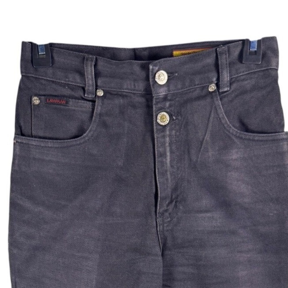 Lawman Western Jeans Womens 7 Black High Waist Button Hip Detail Vintage 90s
